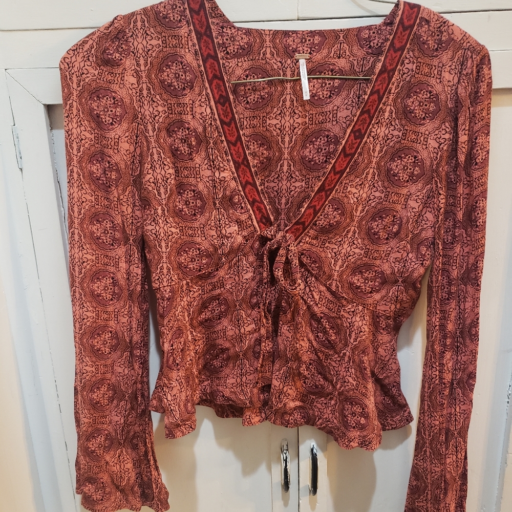 Free People boho rust shrug